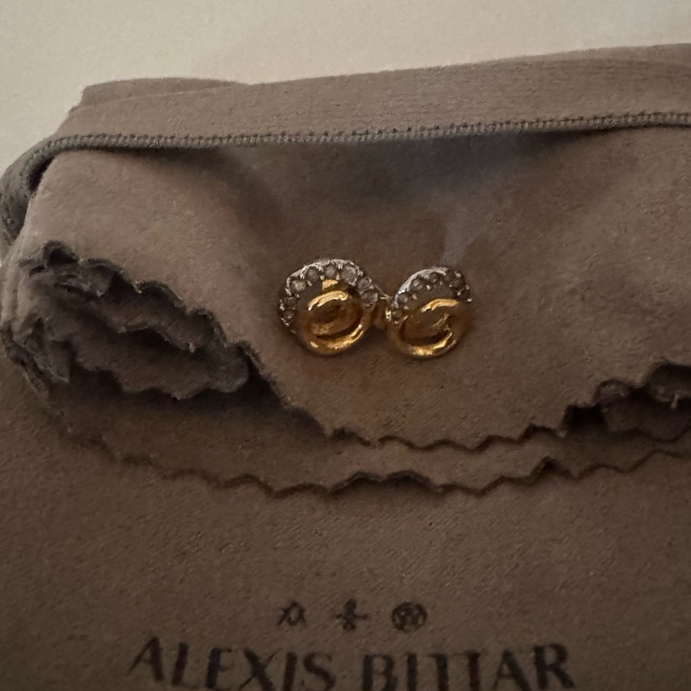 Alexis Bittar Gold and Silver Stud Earrings